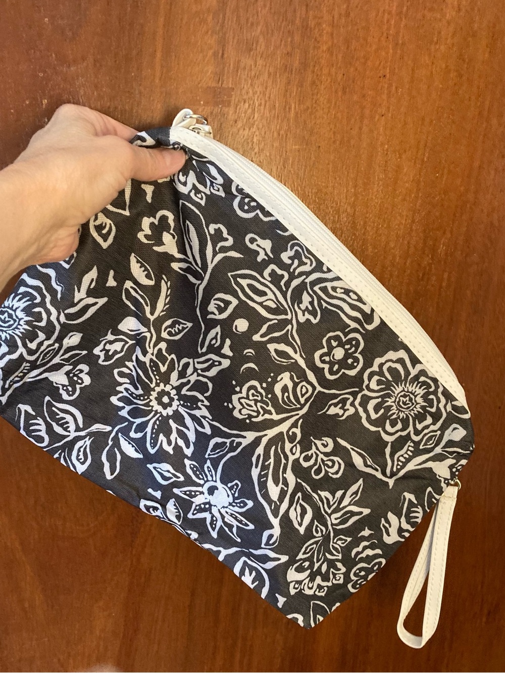 Canvas Floral Print Tote Bag with White Straps - Picture 3 of 3